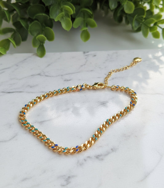 Blue Chain Anklet