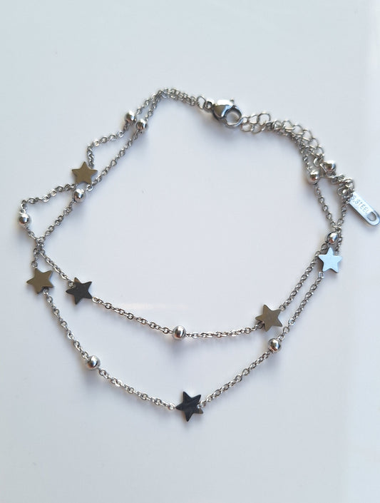 Silver Stars Anklet