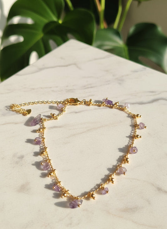 Purple Stones Anklet