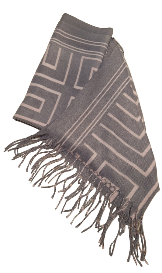Light grey & Pink Scarf