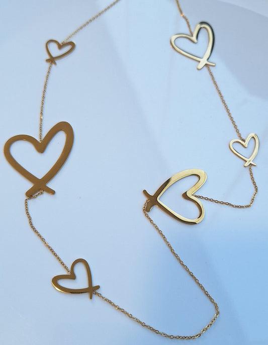 Long Hearts Necklace