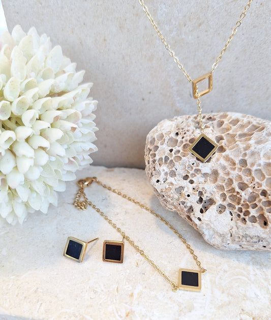 Black Square Jewelry Set