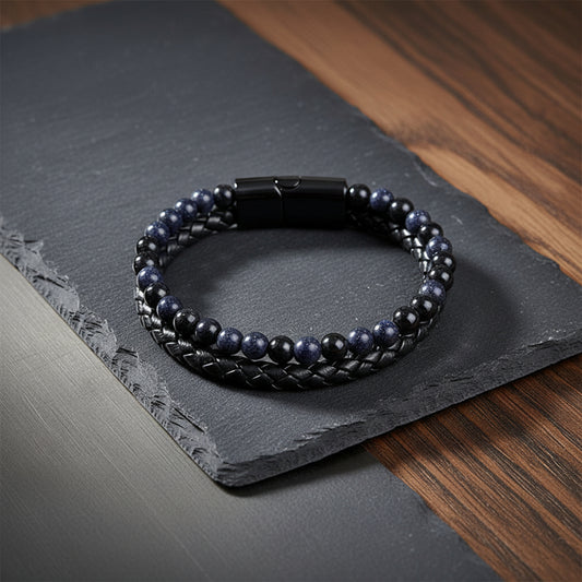 Leather Stones Bracelet