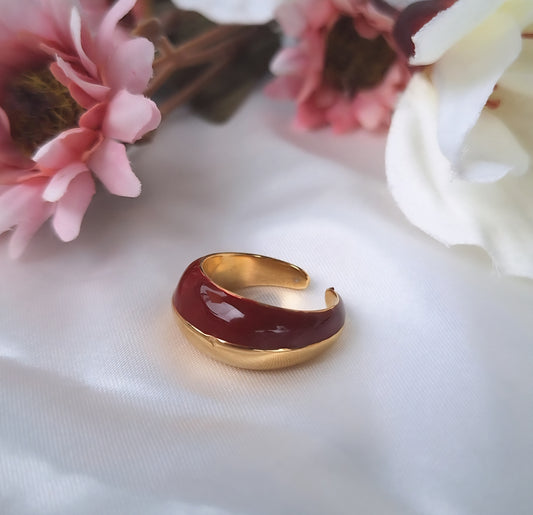 Bold Burgundy Dome Ring